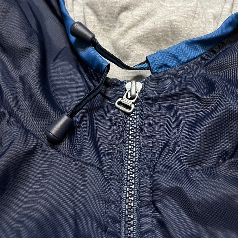 Vintage 90s Nike Navy Blue Hooded Jacket Youth L 12-14 Lined Windbreaker - Picture 11 of 12
